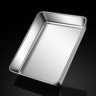 304不銹鋼托盤長方形商用鐵盤子提拉米蘇盒子深盤方盤備菜盤方盆