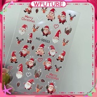 ⚡24H SHIPPING⚡ Nail Art Christmas Nail Sticker Exquisite Happy Christmas Element 5d Embossed Decal N