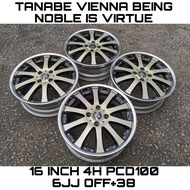 Sport Rim Tanabe Vienna Being Noble Is Virtue 16 Inch 4H Pcd100 6JJ Off+38 ( Japan ) For Myvi Viva Alza Vios City Yaris