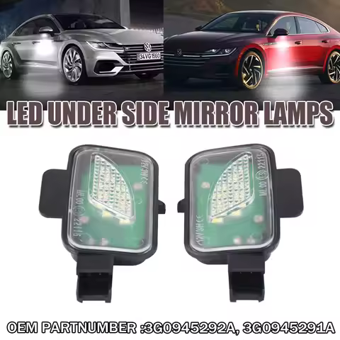 2pcs White LED Under Side Mirror Puddle Lamp Pathway Lighting For VW Arteon 3H7 Passat B8 3G2 Passat