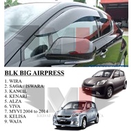 Myvi 2004 to 2014 BLK BIG DOOR VISOR Myvi old Wind Door Visor Airpress New Part Car Sun Visor WIRA I