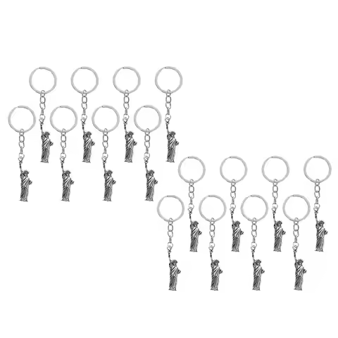 20Pcs Liberty Statue Keychain Metal Souvenir Patriotic Bag Pendant New York Usa History Commemorativ