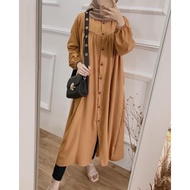 MOZYA LONG TUNIK FULL KANCING Tunik Abaya Tunik Dress Tunik Atasan