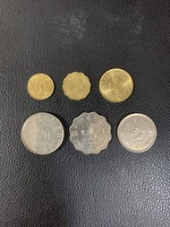 （1套香港流通幣）香港硬幣英女王伊麗莎白二世1978-92年壹毫，兩毫，伍亳，壹元，貮元，伍元 各1枚 Government of Hong Kong Queen Elizabeth ll 1978-