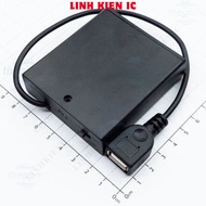 Battery Box, 4xAA USB Battery Tray On-Off Switch Cover Linhkien IC