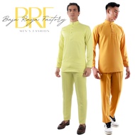 Premium Yellow Mustard & Baby Yellow Baju Melayu Modern Slim Fit | Baju Melayu Lelaki | Ready Stock
