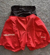 Salomon S/Lab Sense 2Set Running Shorts Red Size S 男裝運動跑步短褲