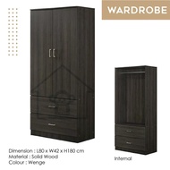 WARDROBE / STORAGE CABINET 2 DOOR/CUPBOARD/CLOTH CABINET/HANGING WARDROBE