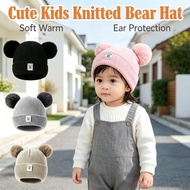 Baby Knitted Bear Toddler Cap Fashion Soft Warm Bear Cap Warm Toddler Bear Knitted Cap