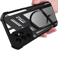 Magnetic Clear Shockproof Phone Case For Samsung S25 S21 S20 FE C9 C7 Pro A7 A5 2016 A9 2018 A750 A7