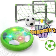 Green Football Hover Ball Floating Ball Hover Soccer Ball With LED Light Rechargeable Foam Air Socce