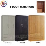 Solid Plywood 3 DOORS WARDROBE / STANDALONE WARDROBE /OPEN WARDROBE (FREE DELIVERY AND INSTALLATION)
