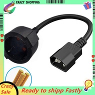 PDU Power Extension Cord IEC C14 to Euro Schuko Socket 30cm Cable UPS Power Extend CEE7/4 Power Cord