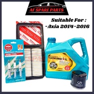 Perodua Engine Oil 0w20 3Litre 0w-20 Fully Synthetic+Oil Filter+Spark Plug Axia,Axia Air Filter Miny