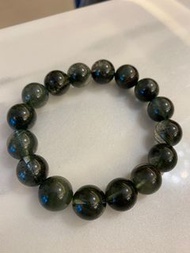 綠幽靈手串（巴西老礦）13mm 16粒 51.9克