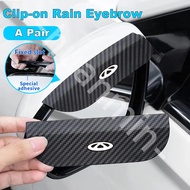 2Pcs/Set Clip-on Carbon Fiber Rearview Mirror Universal Rearview Mirror Side Mirror Rain Eyebrow for