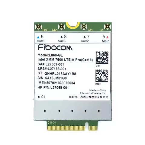 Fibocom L860-GL SPS 27188-001 4G LTE Cat16 M.2 Module for HP Elitebook X360 830 840 850 G5 G6 Elite 