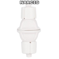 NARCIS CO2 Check Valve, Plastic White Aquarium Check Valve, Aquarium Accessories CO2 Control Durable