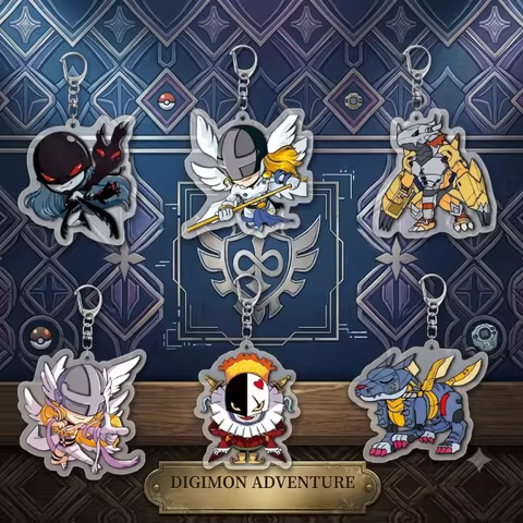 Digimon Adventure Q Version Digimon Characters 5cm Acrylic Keychain Cartoon Pendant Bag Charm Cute A