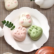 Ready Baking// Household Complementary Food Pastry Bunny Mooncake Mold Baking 2023 New Style Mooncake Mung Bean Cake Press Yam Rabbit Tool T3F6