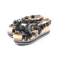 【二手，A級】香奈兒Coco Mark真皮涼鞋，女款