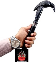 Edgar Allen Poe's Mystic Raven Crow Handle Hand Carved Black Wood Walking Cane Stick for Men/Women -