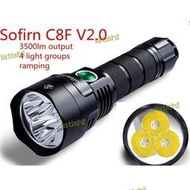 【愛購】sofirn c8f v20強光手電筒 3500流明 4燈光模式 使用21700或者是18650 3顆