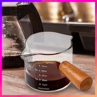 [Predolo2] Espresso Measuring Glass Jug Cup Clear Glass Pitcher Two Measurement Units Espresso Accessories for Daily Use 100ml