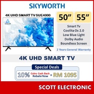 Skyworth 50" 50" 4K UHD Smart Tv LED Tv 50SUE4000 55SUE4000