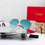 New Cartier Frameless Cut Toad Glasses Fashion Double-Beam Metal Luxury Sunglasses Sunglasses WM8802