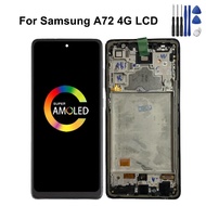 Super AMOLED For Samsung A72 4G Display A725F A725 A725M A725M/DS LCD Screen With Touch Screen Digit