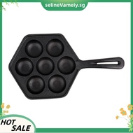 Cast Iron Stuffed Nonstick Stuffed Pancake Pan,Aebleskiver Pan,House Cast Iron Griddle for Various Spherical Food