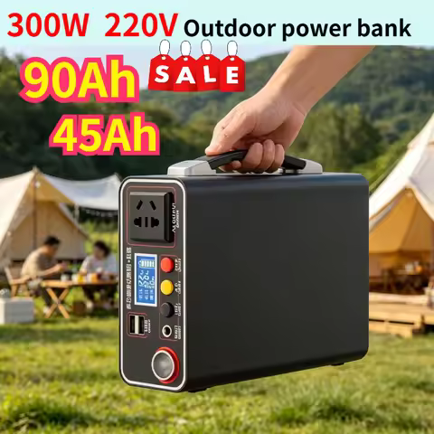 300W Portable Solar Generator Power Station 220V 90000mAh LiFePO4 Battery Emergency Mobile Power Ban