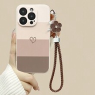 เคสโทรศัพท์เนื้อนุ่มแบบเงามัน พิมพ์หัวใจสำหรับวันวาเลนไทน์ พร้อมสายคล้องที่ถอดได้ ปกป้องกันกระแทก สำ