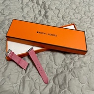 愛馬仕HERMES Apple Watch 41mm編織錶帶 粉紅x白