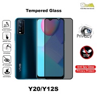 ANTI GORES KACA UNTUK VIVO Y20 / Y12S CERAMIC MATTE TEMPERED GLASS PRIVASI SPY PELINDUNG LAYAR