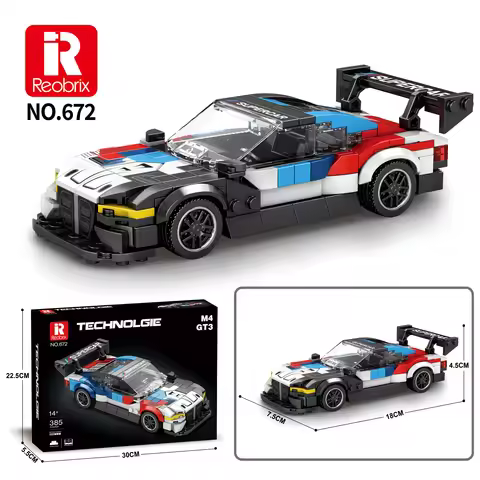 Reobrix M4 GT3 Race Car Building Blocks Set, Collectible Display Model Cars Set to Build, Best Gift 