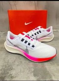 Nike Air zoom pegasus 38減震訓練通勤跑鞋 粉白 男女同款