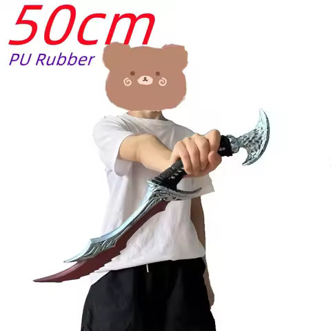 Halloween Cosplay Skyrim Curved Knife Weapons 1:1 Sickle Battle Knife Axe Prop Blade Safety PU Rubbe