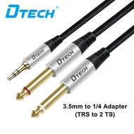 DTECH 3.5mm to 1/4 Adapter Audio Stereo Cable TRS 1/8 to Dual Quarter Inch TS 6.35mm Y Splitter Guit