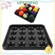 UPSTOPAO Pool Ball Tray, Black 16 Holes Billiard Ball Tray, Billiard Accessories Plastic Billiard Ba
