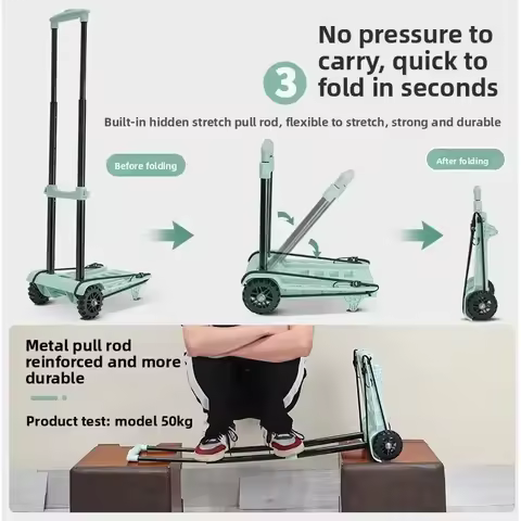 Portable shopping cart folding trolley household trolley luggage cart trolley