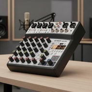 BOMGE 6-Channel DJ Mixer with USB & Bluetooth, MP3, 99DSP Pro HiFi Audio Interface BOMGE 6 Saluran P