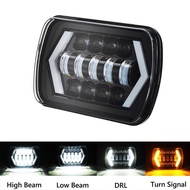 Car LED Driving Running Light 55W 7x6 5X7 Projector Headlights Hi-Lo Beam Halo For Jeep Cherokee XJ 