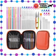 【Direct from Japan】RMTIME 54-Piece Crochet Hook Set with Storage Box, Ergonomic Knitting Needles, Bl