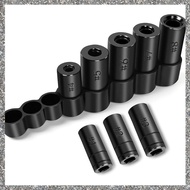 [feidan33.ph] 70500 Tap Socket Set, 8-Piece 1/4" & 3/8" Drive Taps Sockets Adapter for Socket Wrench