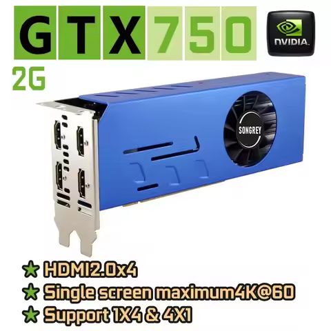 SONGREY GTX1660S 1050 1050Ti 750 750Ti Multi-monitors Graphics Card,2/4/6GB 4HDMI GDDR5 4K Video Car