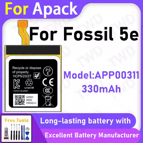 100% New 330mAh APP00311 Battery For Fossil 5e Battery Replacement Bateria+Free Tools