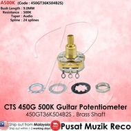RM Guitar CTS Potentiometer 450G Series A500K Guitar Pot Brass Split Shaft Guitar Pots 450GT36K504B2
