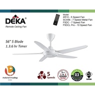 DEKA Remote Ceiling Fan AC XR10 White SCX56 Black F5DC Pro MG F5DC LED Pro 5/10/12 Speed 56" inch 5 